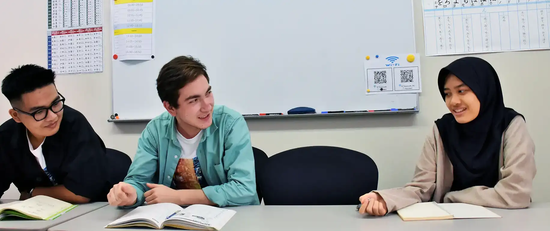 Students sitting at desks